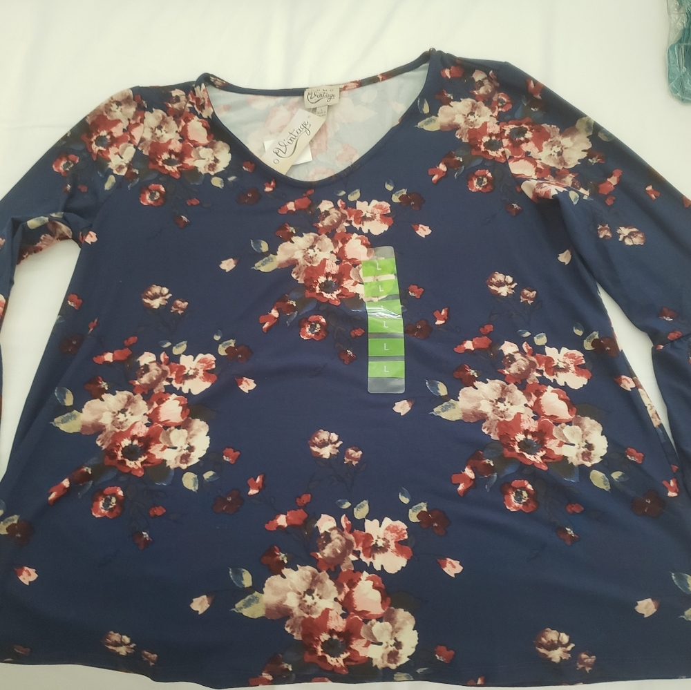 Floral Navy Women's Top